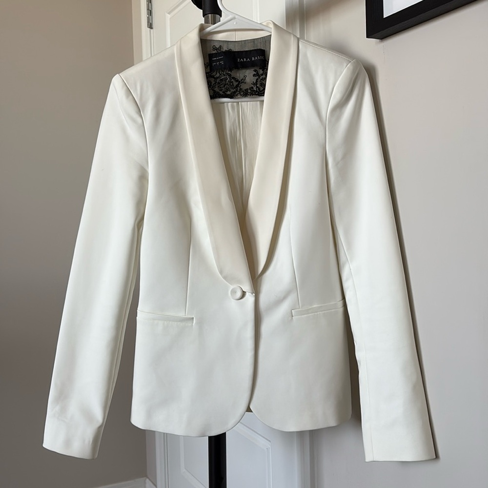 Zara Cream Fitted Blazer